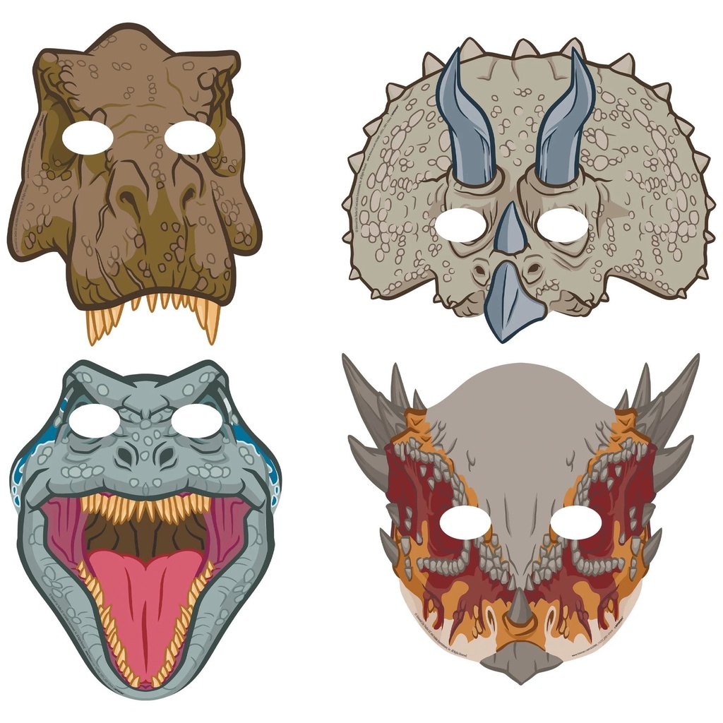Jurassic World Into the Wild Paper Masks Dinosaurs & Dragons