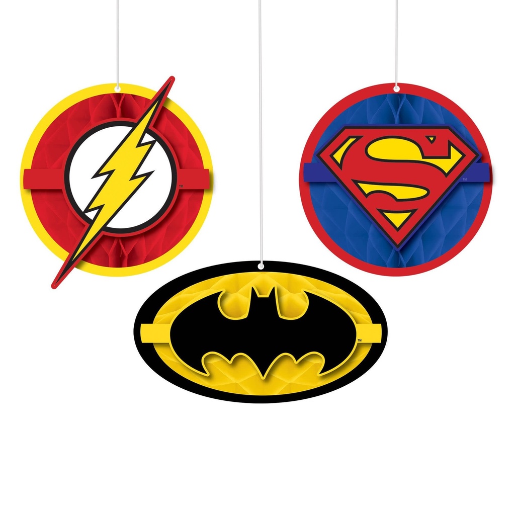 Justice League Heroes Unite  Honeycomb Decorations