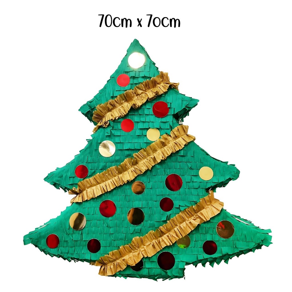 Large Die Cut  70 cm-Christmas Tree Gold & Red Pinatas