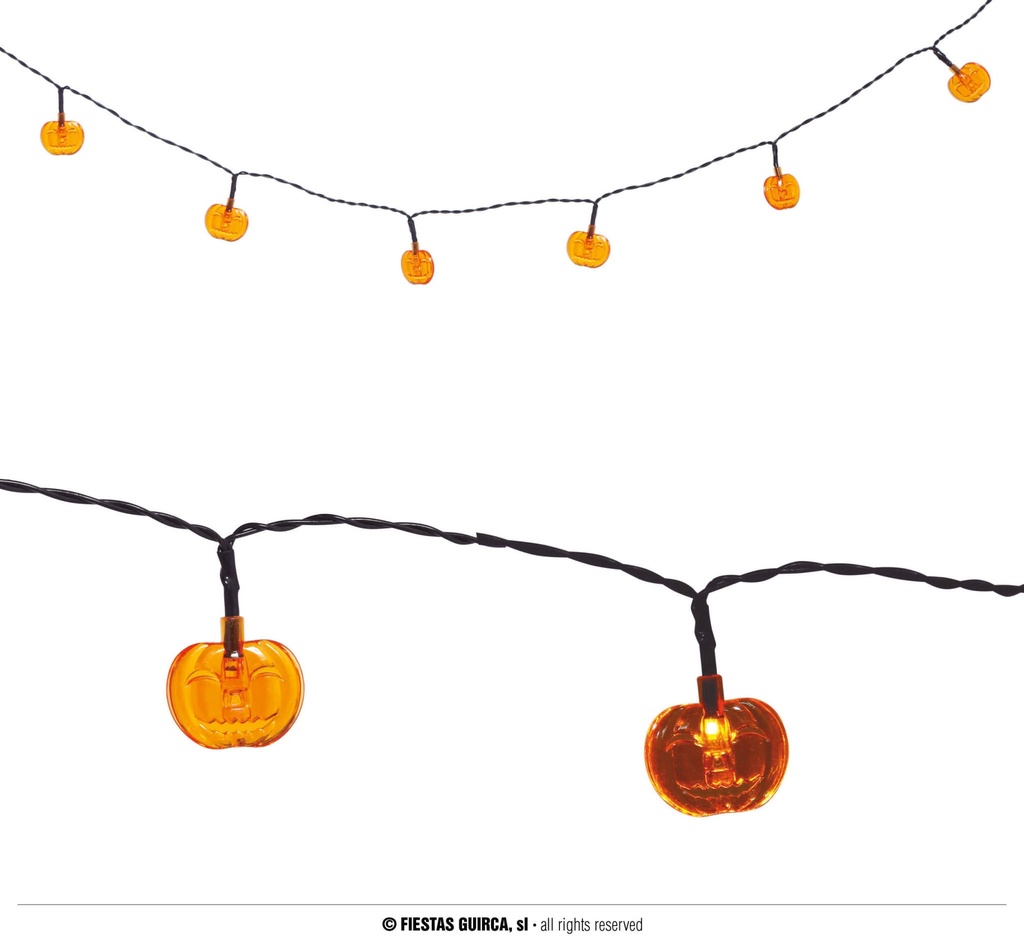 Led Pumpkin Battery Operated Garland 10Pcs