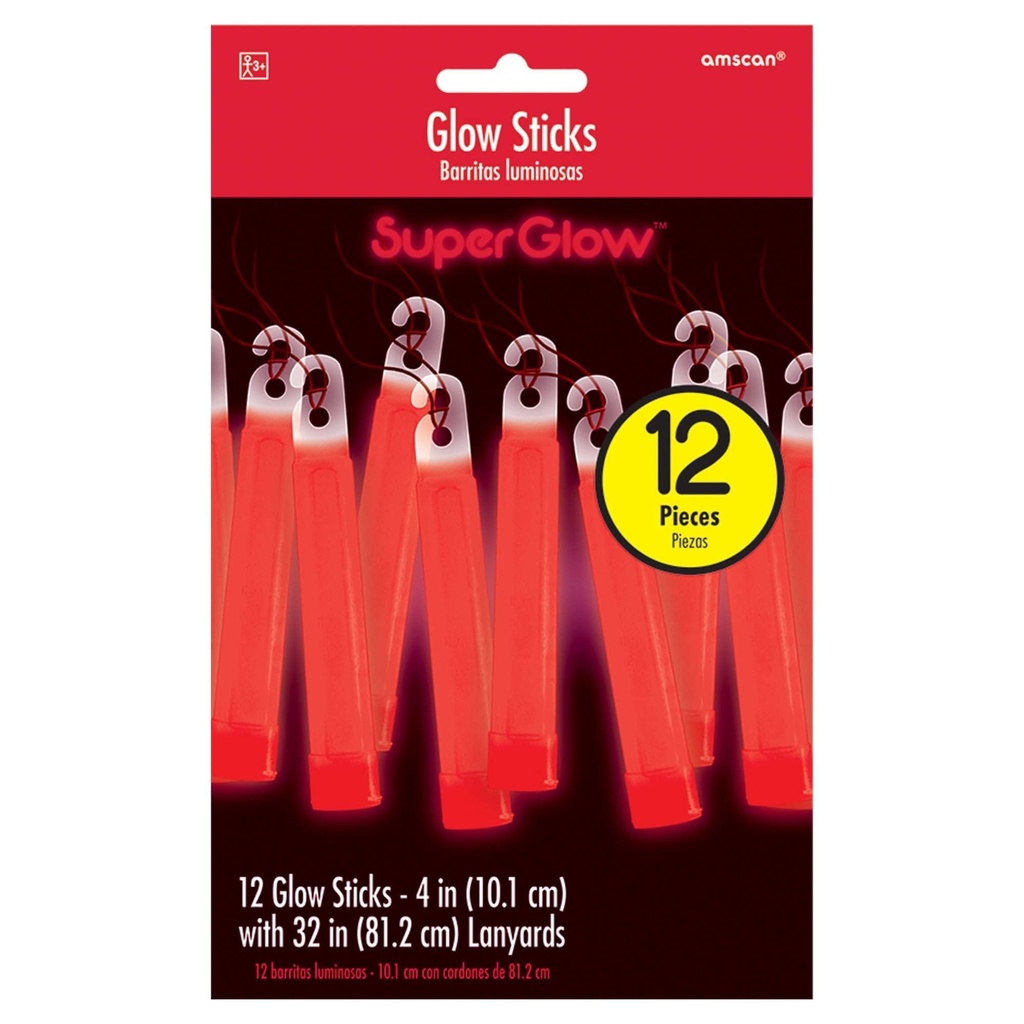 Light Necklaces 4 Inch12/pk-Red Glow Party Accessories