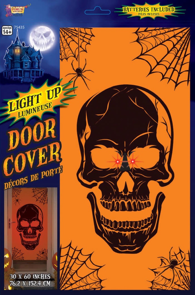 Light Up Door Cover-Skull Halloween