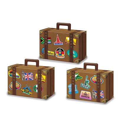 Luggage Favor Boxes Travel-Around the World