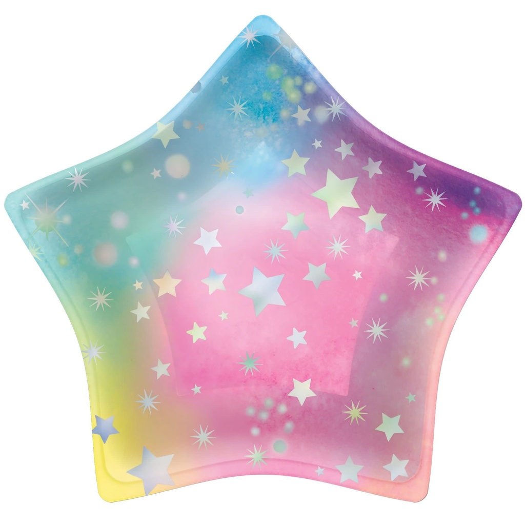 Luminous 7" Iridescent Star Shaped Plates