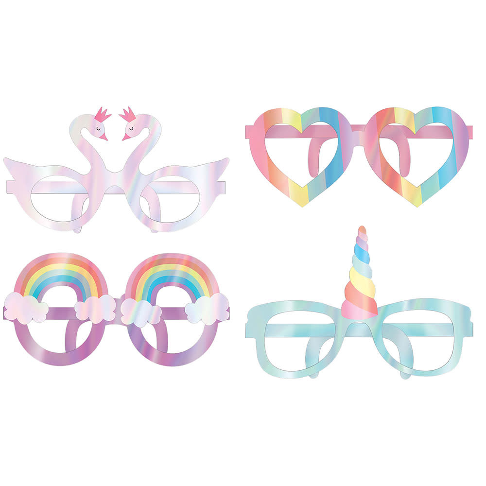Magical Rainbow Birthday Diecut Foil Glasses Eyeglasses