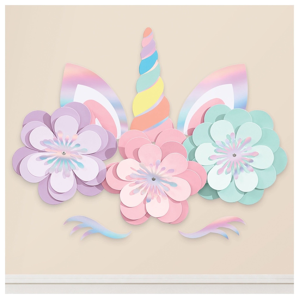 Magical Rainbow Birthday Unicorn Wall Decorating Kit