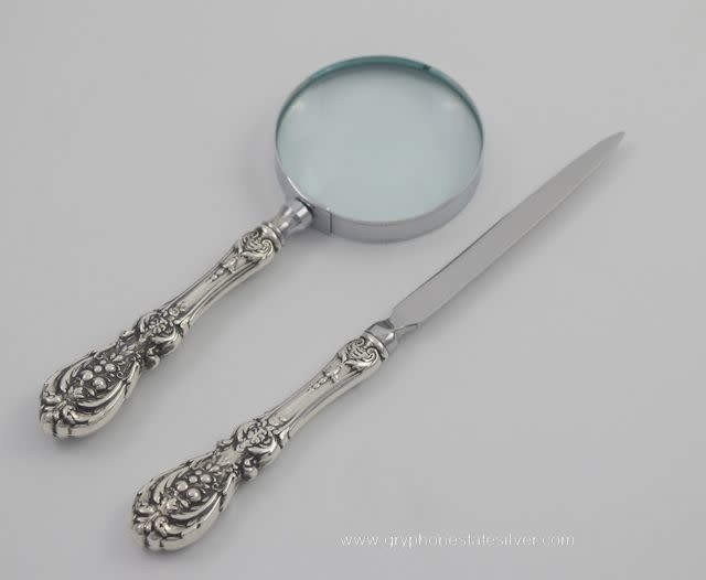 Magnifier & Letter Opener Set - Antiqued Sliver Home Accessories