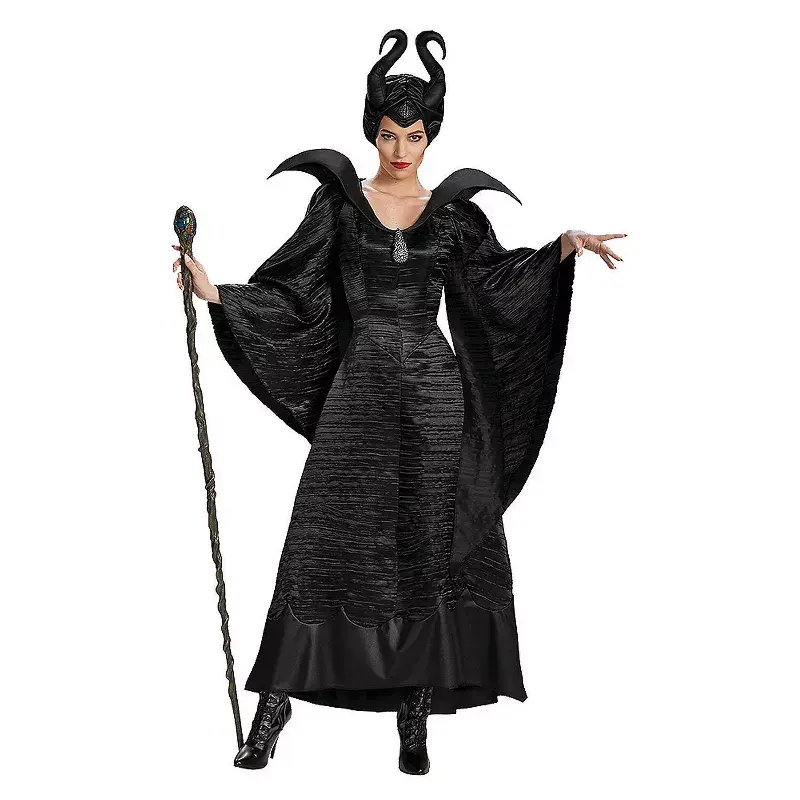 Maleficent Christening Black Gown Adult Deluxe M(8 - 10) Scary & Villains