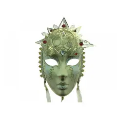Mask Full Face W / Gold-White & Black-Silver