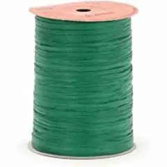Matt Raffia Emerald Green Ribbon