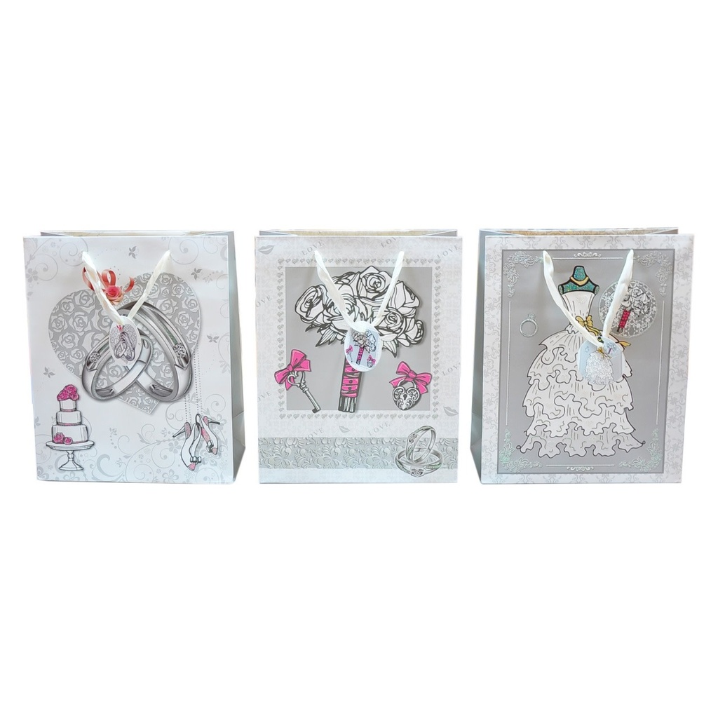 Medium Gift Bag (10 3/8 X12 4/8X4) Inch-Wedding Bridal & Wedding