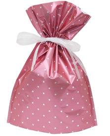 Medium Gift Bag - Metallic Pink Polka Dot