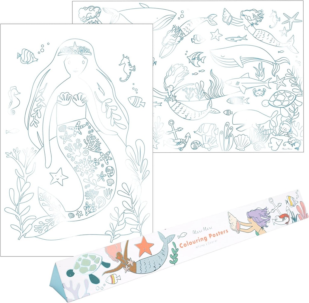 Mermaid Colouring Posters Arts & Crafts