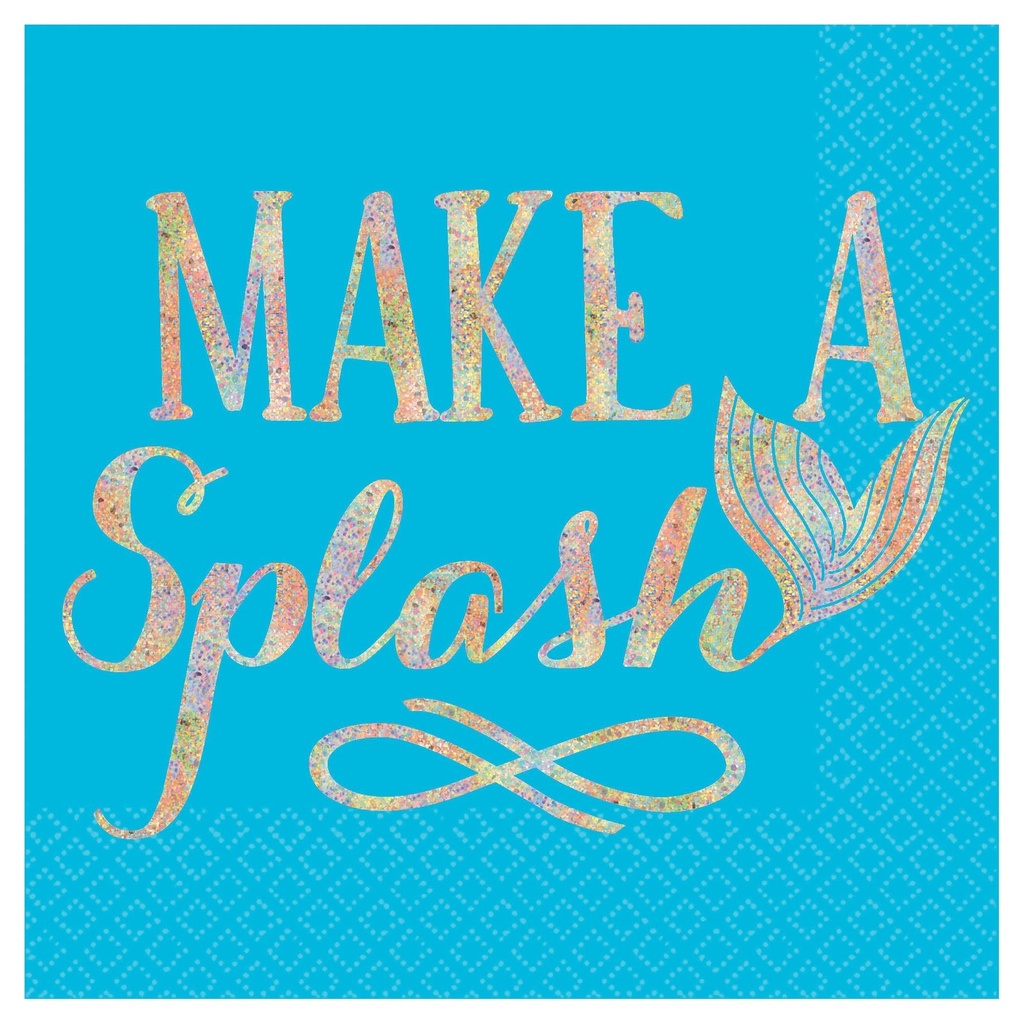 Mermaid Wishes Foil Hot Stamped Beverage Napkins