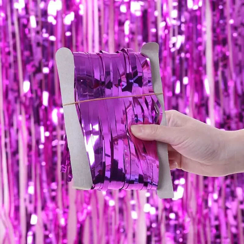 Metalic Foil Fringe Purple Colour