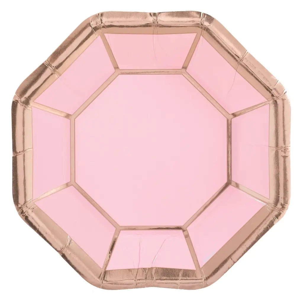 أطباق ثمانية الأضلاع بلمعة معدنية قياس ٧ إنش ٨ حبات في الربطة