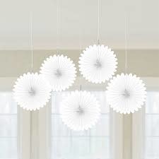 Mini Fan Deco 5 Count - Frosty White 5 Count