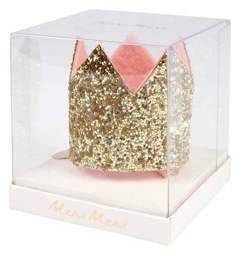 مشبك شعر بتصميم تاج صغير لامع ضمن مجموعة التيجان