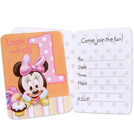 Invitation Cards - Minnie 1st Birthday