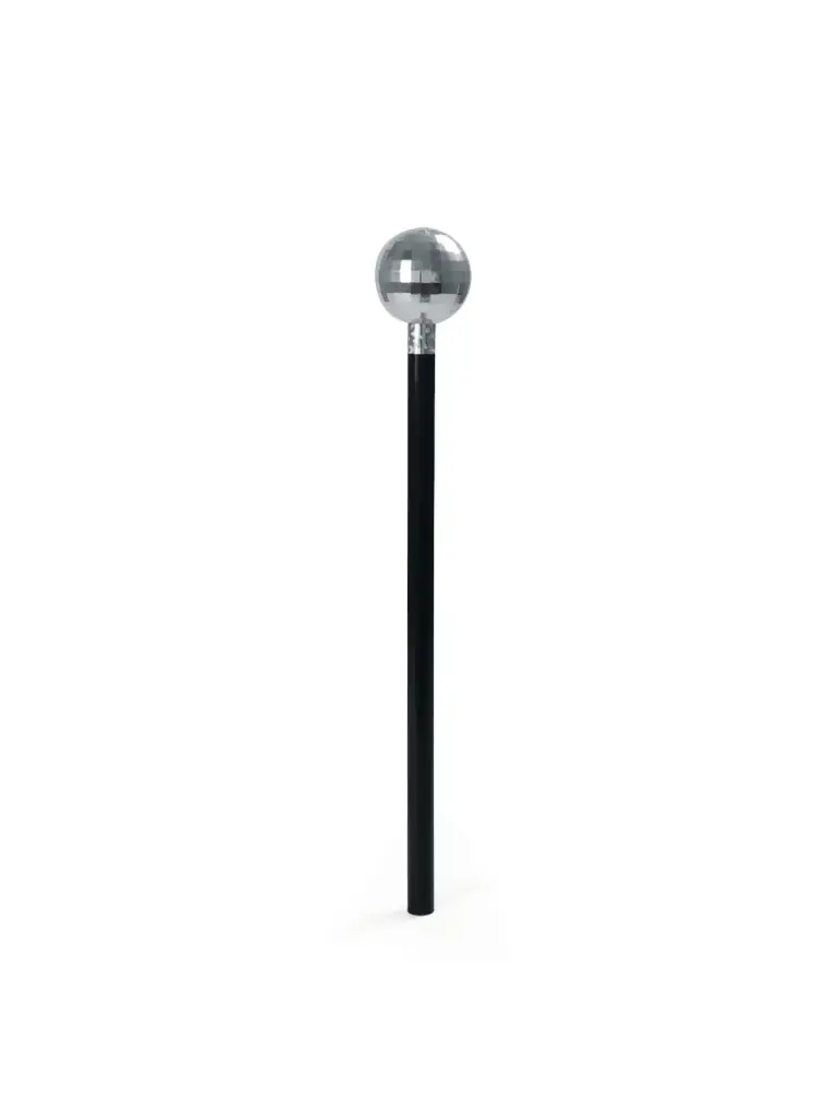 Mirror Ball Cane-Silver