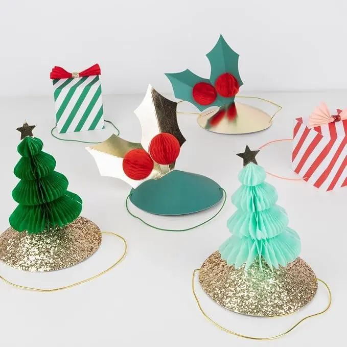 Mixed Christmas Party Hats 6/pk