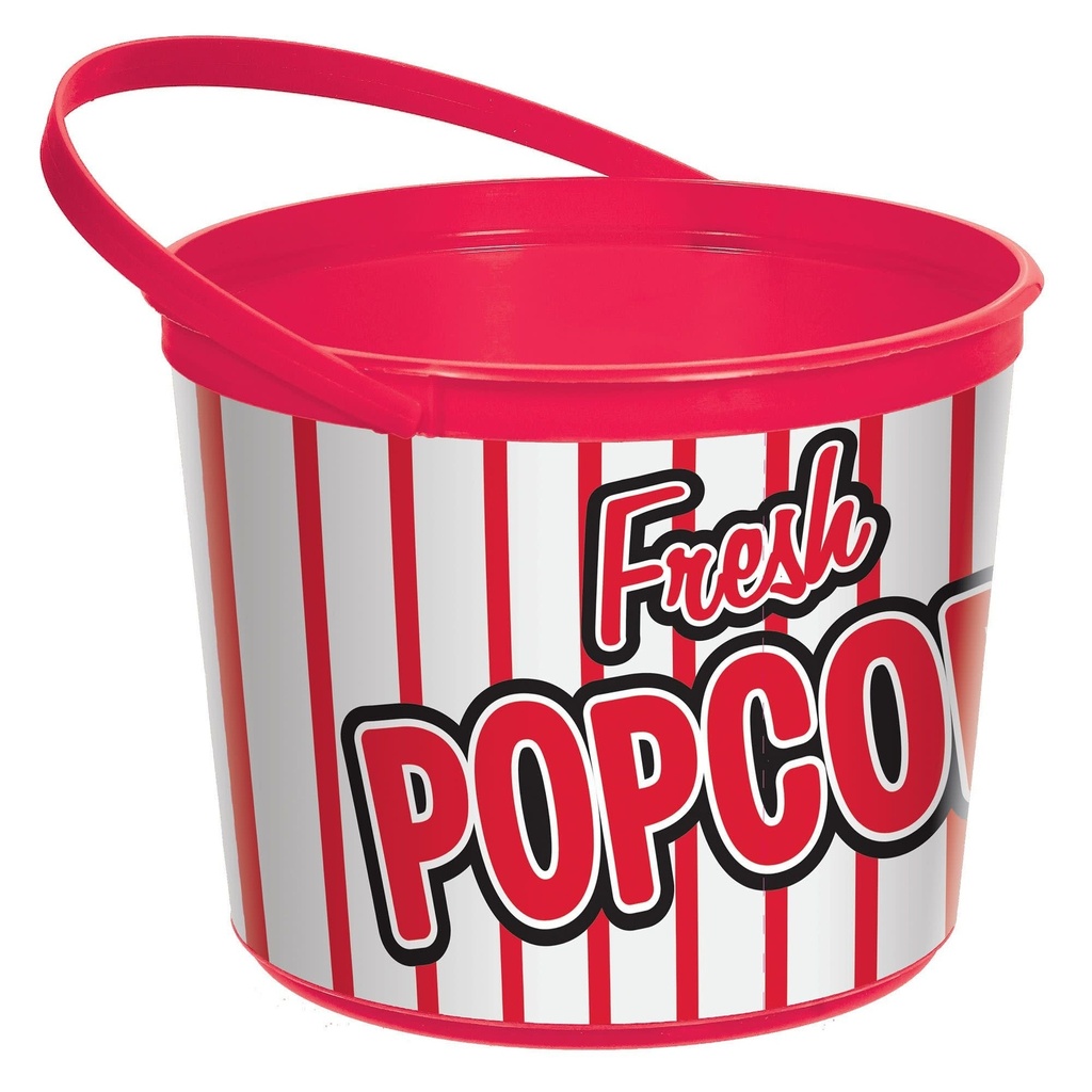 Movie Night Plastic Popcorn Bucket w/ Handle Hollywood Movie Night