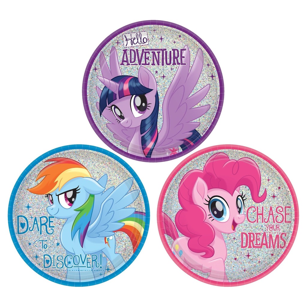My Little Pony Friendship Adventures Assorted Prismatic Round Plates, 7 Inch