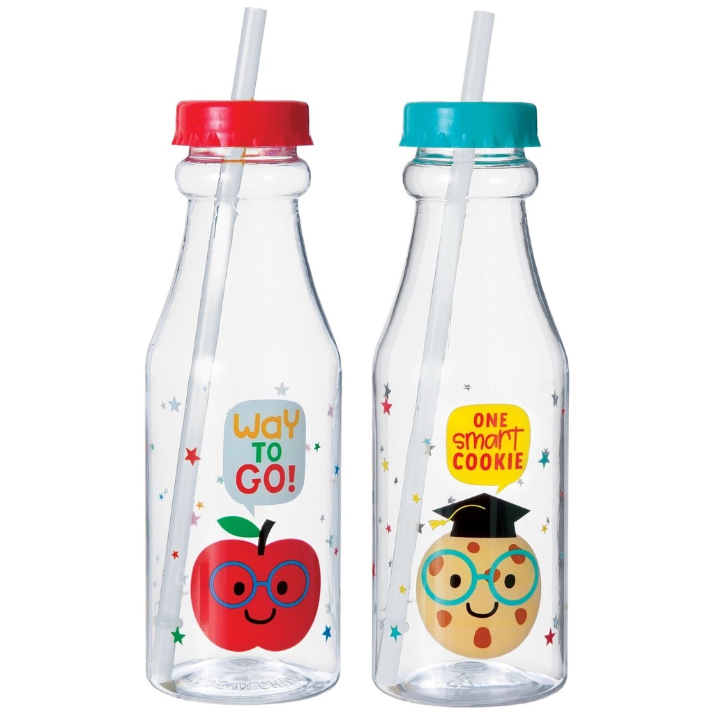 Graduation Fun Plastic Bottle W/ Straw Graduation