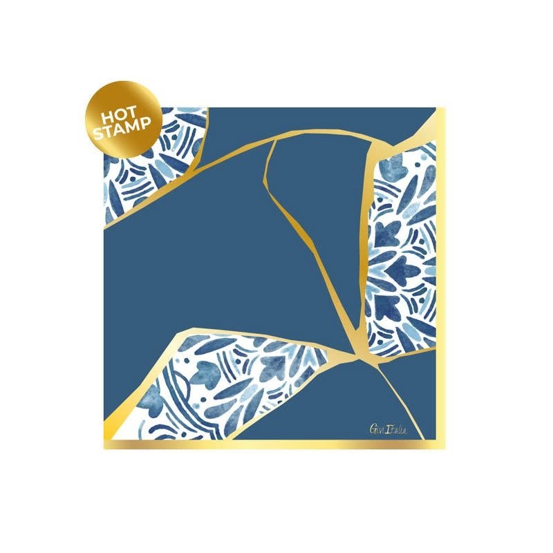 مناديل بنمط كينتسوغي الأزرق قياس ٣٣ في ٣٣ سم ١٦ حبة في الربطة