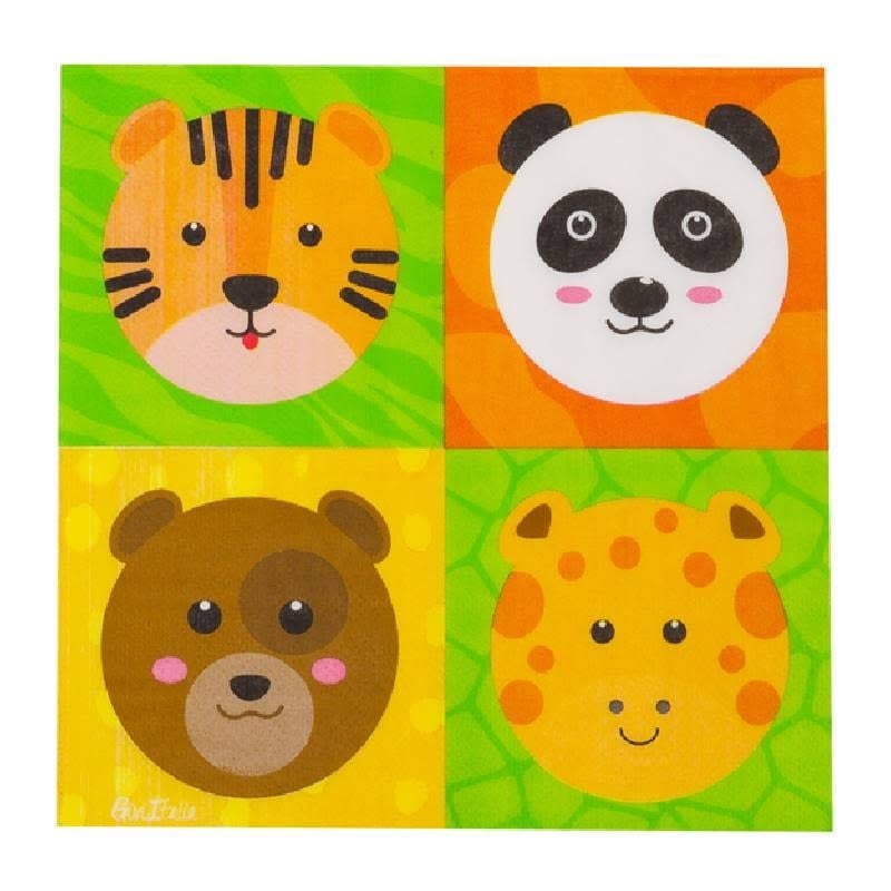 Napkins 33x33 cm 16/pk-Zoo Party