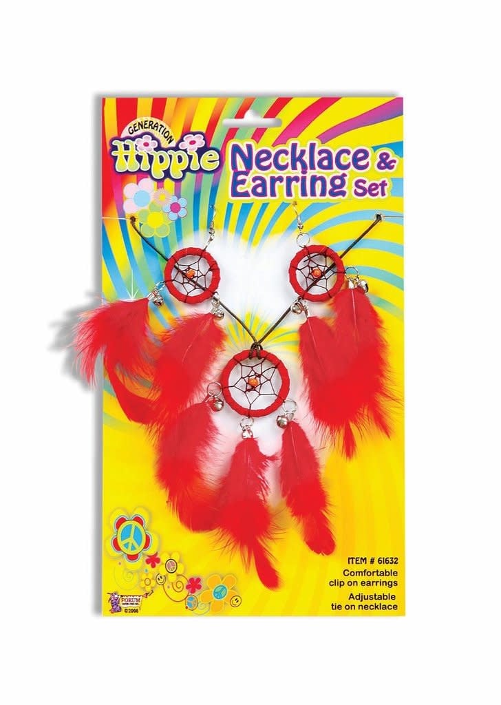Necklace & Earrings Set - Feather