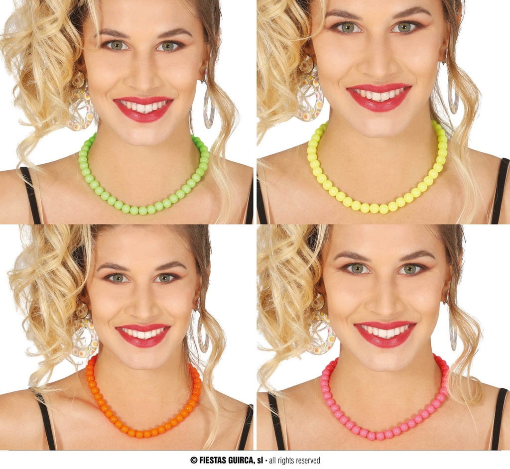 Necklaces Neon Assorted 90 Cms. 80's Eighties