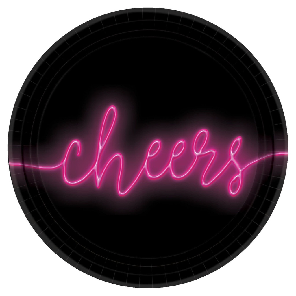 New Year's Glow Round Plates, 7"