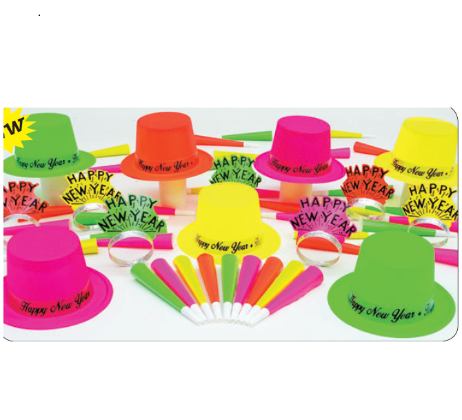 مجموعة حفلات رأس السنة لـ 50 شخصاً بنمط النيون الزاهي لمناسبة احتفالات العام الجديد