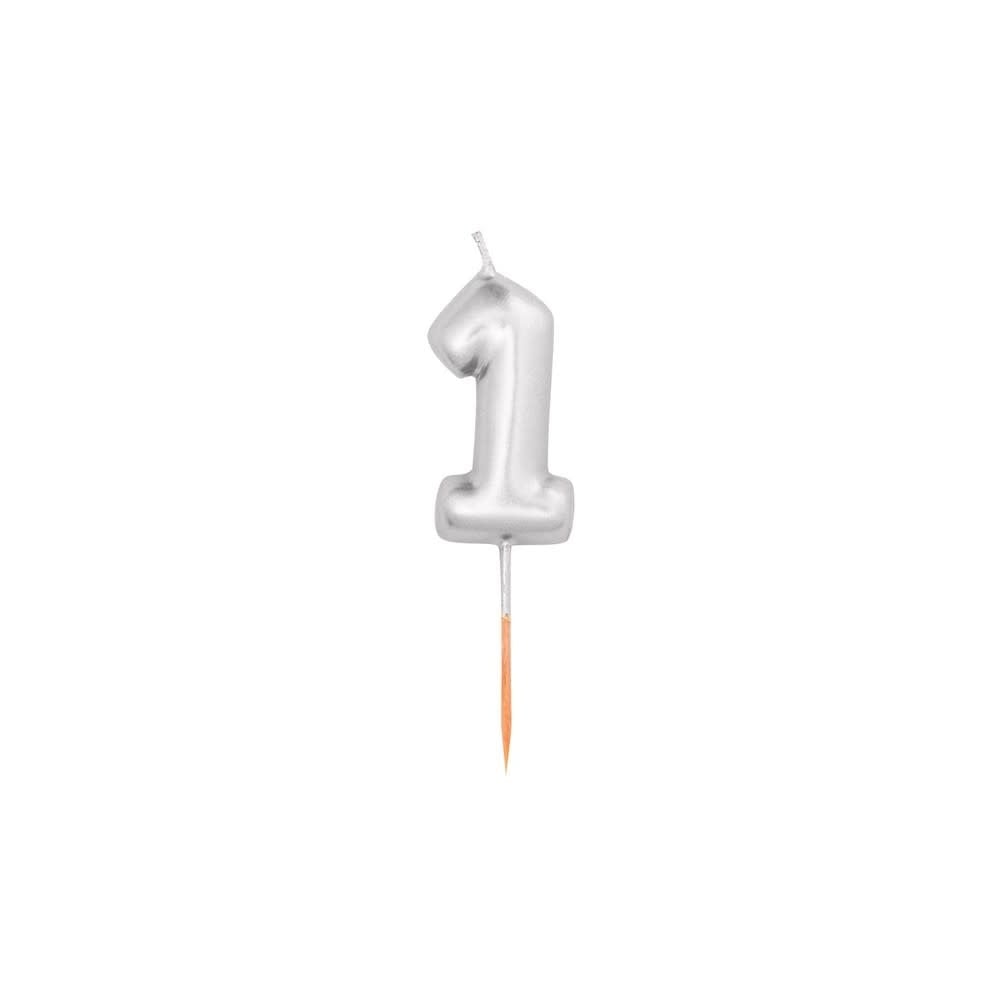Numeral Metal Candle 1 8 Cm-Silver
