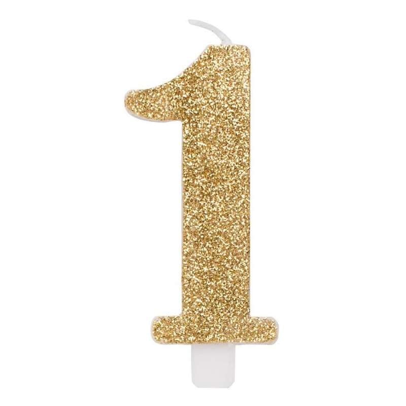 Numeral Metal Candle 1 9.5 Cm-Gold