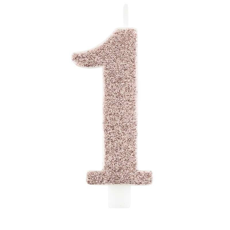 Numeral Metal Candle 1 9.5 Cm-Rose Gold