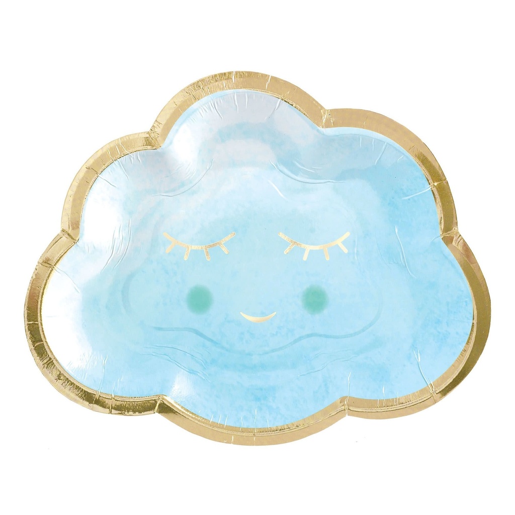 Oh Baby Boy Metallic Shaped Plates, 6 1/2 Inch
