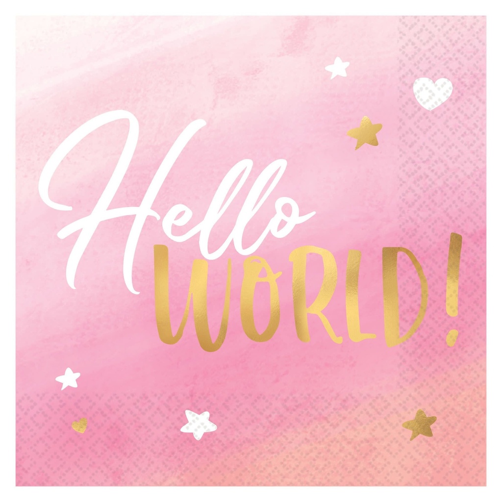 Oh Baby Girl Luncheon Napkins - Hot-Stamped