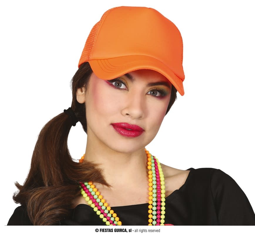 Orange Neon Cap 80's Eighties