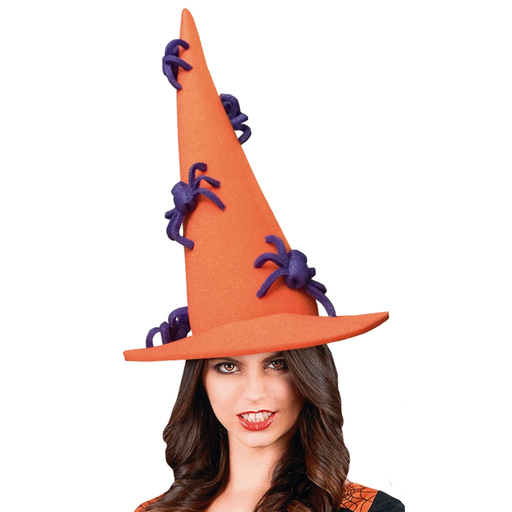 Orange Witch With Spiders Hat