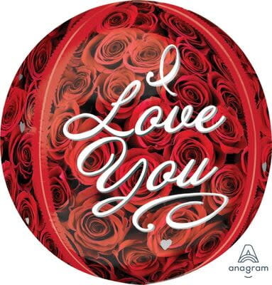 Orbz Foil Balloon 16In - I Love You Roses Valentine