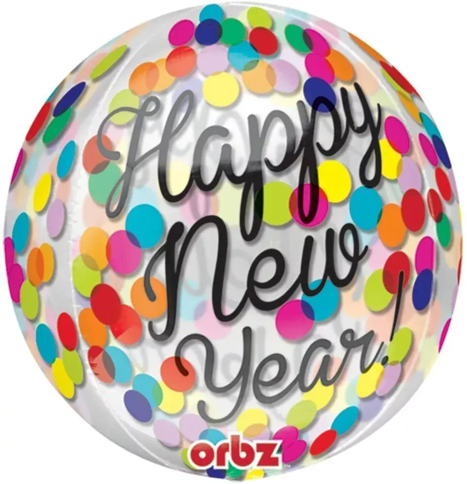 Orbz Foil Balloon-New Year Confetti New Year