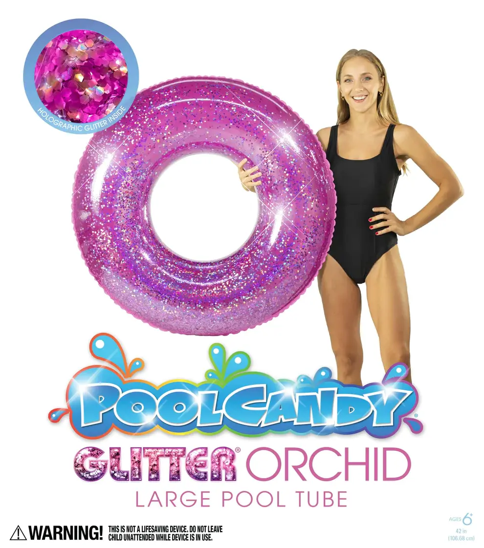 Orchid Glitter Pool Tube Large 42"