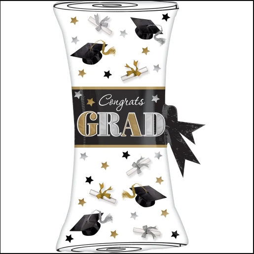 P30 FESTIVE GRAD DIPLOMA SUPERSHAPE BALLOON 18 X 31INCHCH