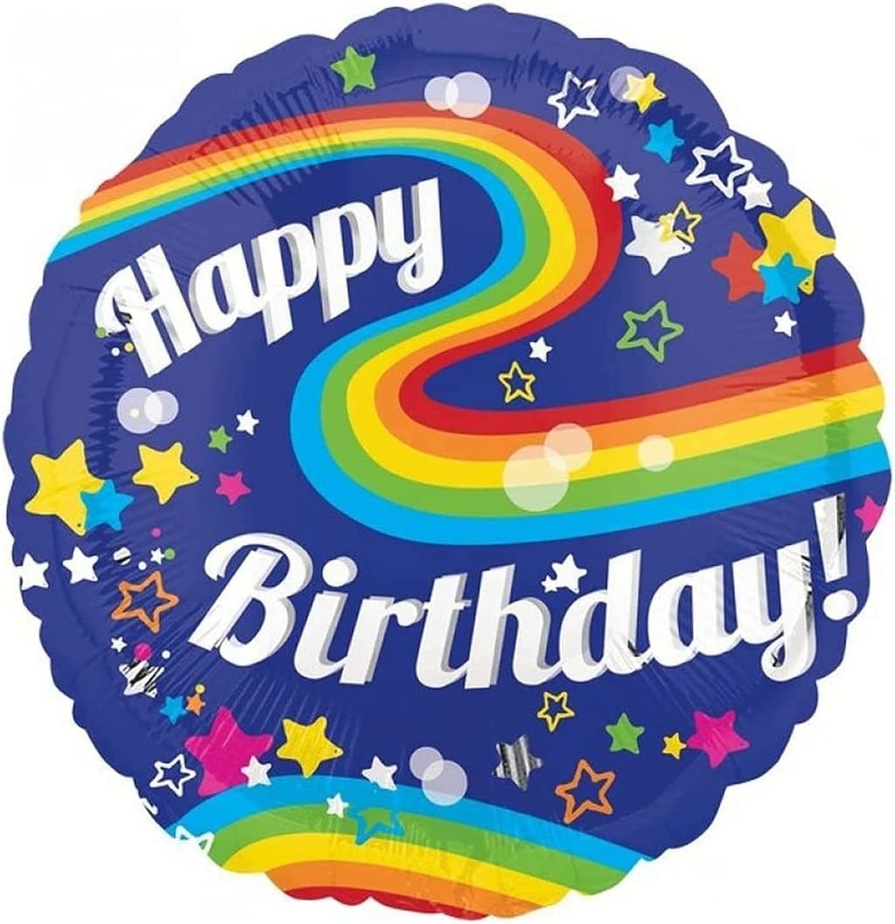 P32 Hbd Colorful Rainbow Fun Jumbo Balloon 28In
