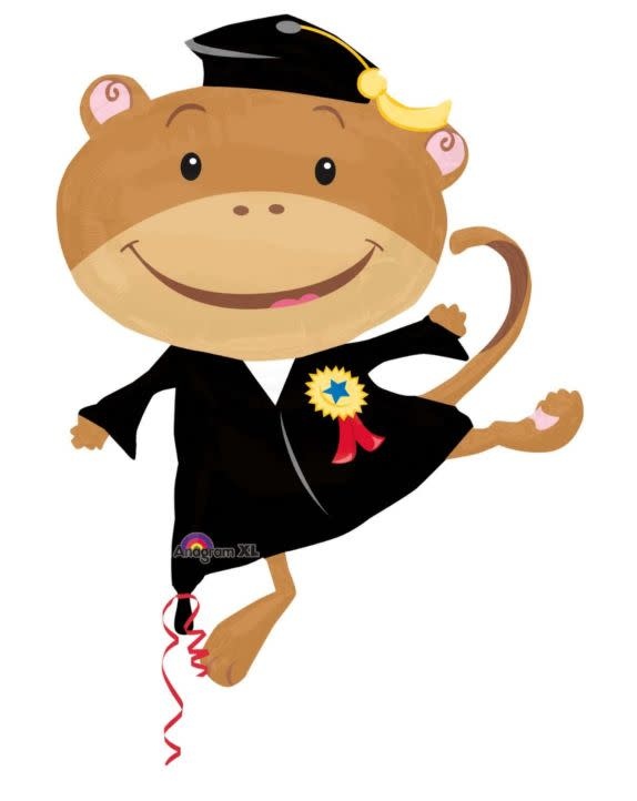 Grad Monkey Supershape Balloon