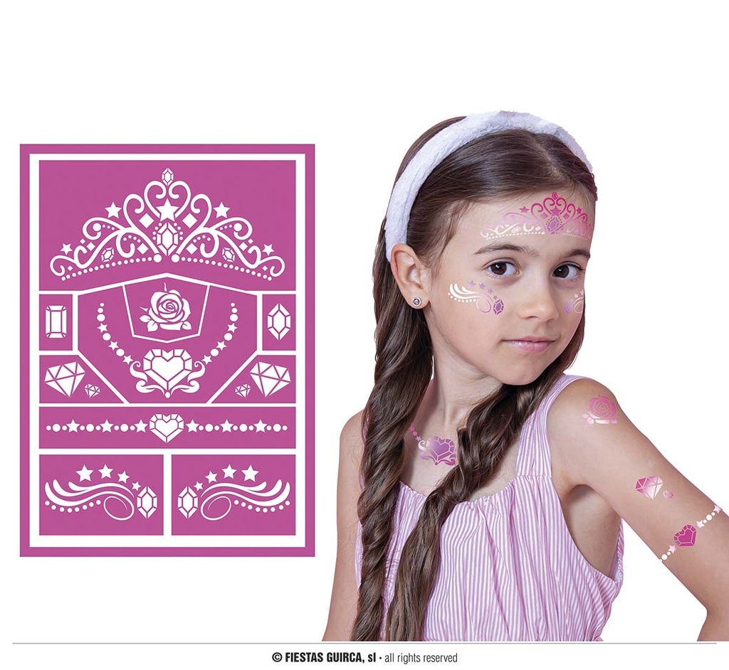 PINK CHILDREN'S MAKEUP STENCIL 14X20 CMS