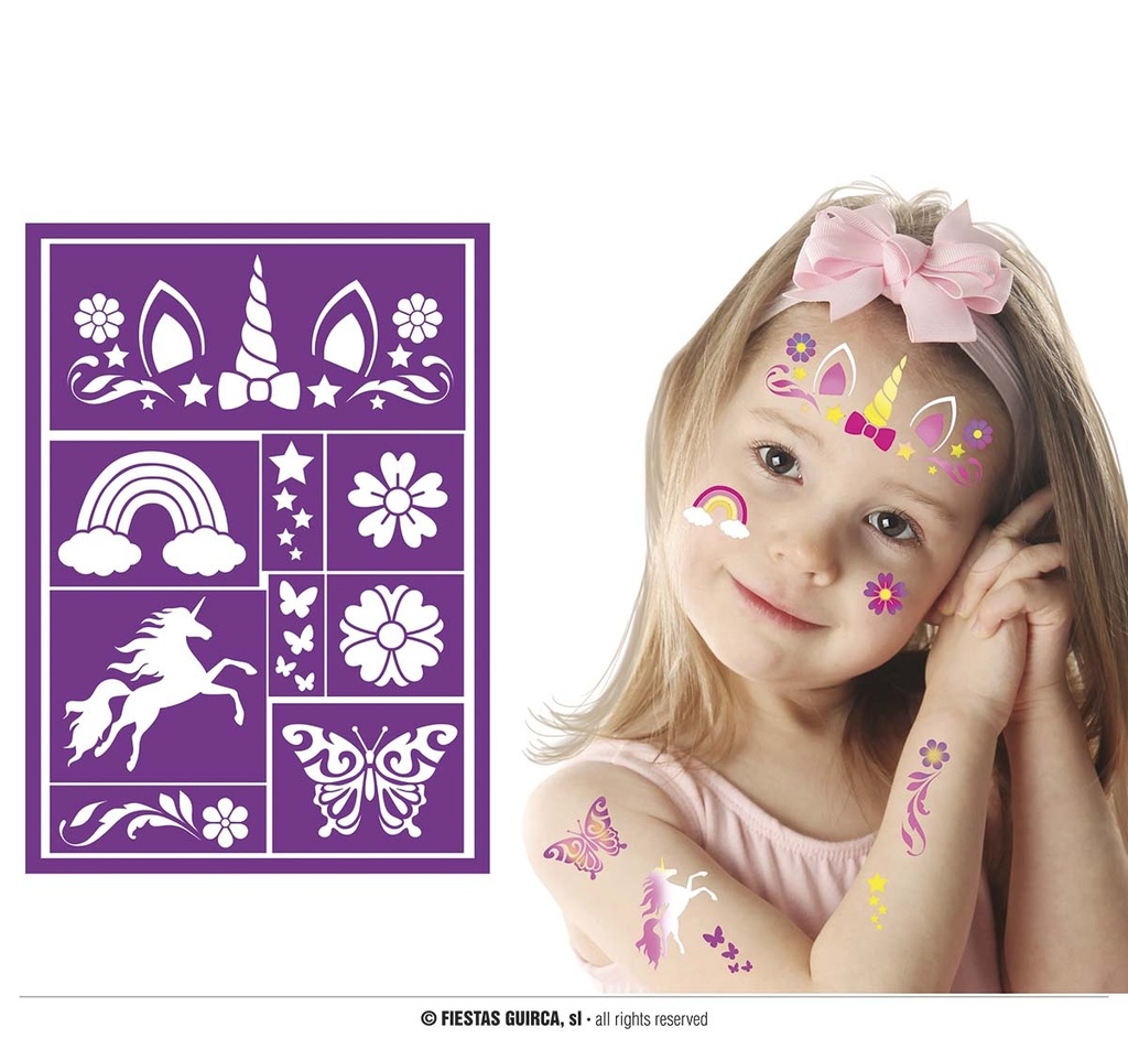 PURPLE CHILDREN'S MAKEUP STENCIL 14X20 CMS