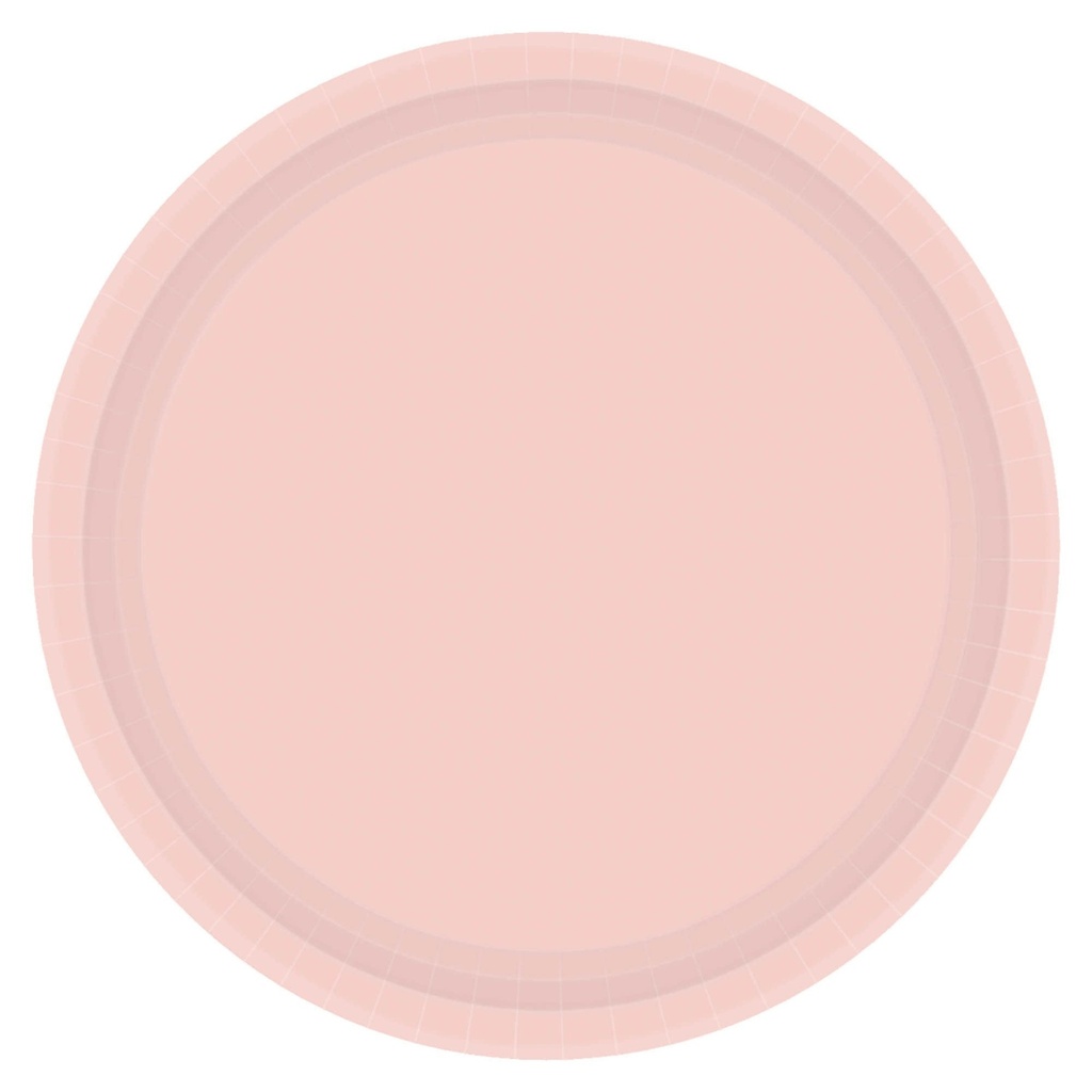 Pale Pink Value Round Paper Plates, 7"